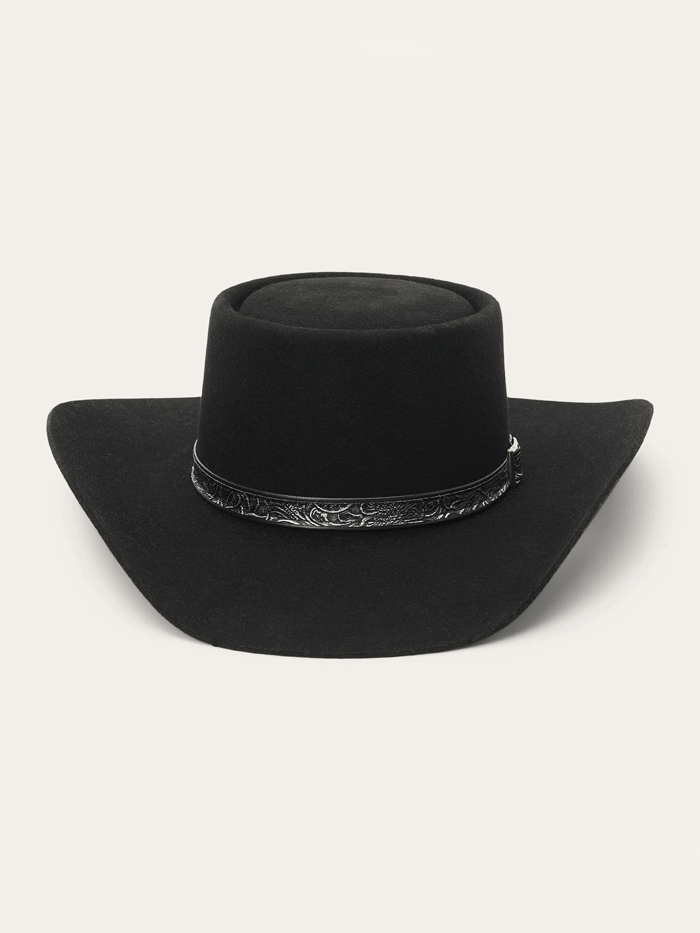 Stetson SBRVGR-463407 Revenger 4X Cowboy Hat Black front and side view. If you need any assistance with this item or the purchase of this item please call us at five six one seven four eight eight eight zero one Monday through Saturday 10:00a.m EST to 8:00 p.m EST