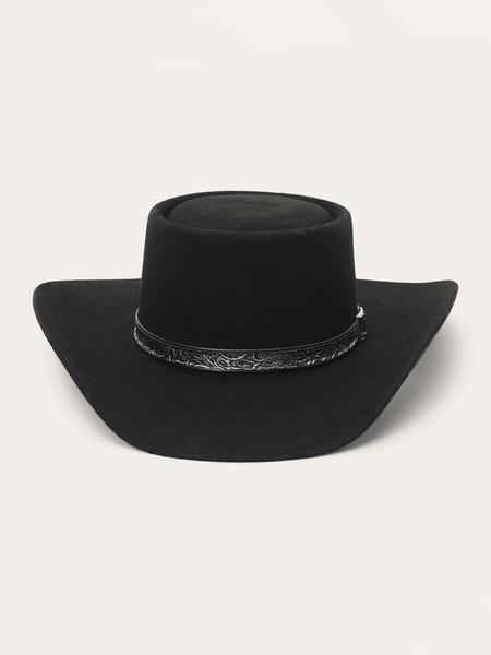 Stetson SBRVGR-463407 Revenger 4X Cowboy Hat Black front view. If you need any assistance with this item or the purchase of this item please call us at five six one seven four eight eight eight zero one Monday through Saturday 10:00a.m EST to 8:00 p.m EST