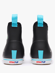 Xtratuf XMABGH00 Mens Ankle Deck Boot Guy Harvey Collection Black Mahi back view. If you need any assistance with this item or the purchase of this item please call us at five six one seven four eight eight eight zero one Monday through Saturday 10:00a.m EST to 8:00 p.m EST