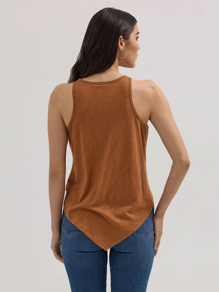 Wrangler 112362283 Womens Bandana Diamond Front Tank Sienna Brown front view. If you need any assistance with this item or the purchase of this item please call us at five six one seven four eight eight eight zero one Monday through Saturday 10:00a.m EST to 8:00 p.m EST