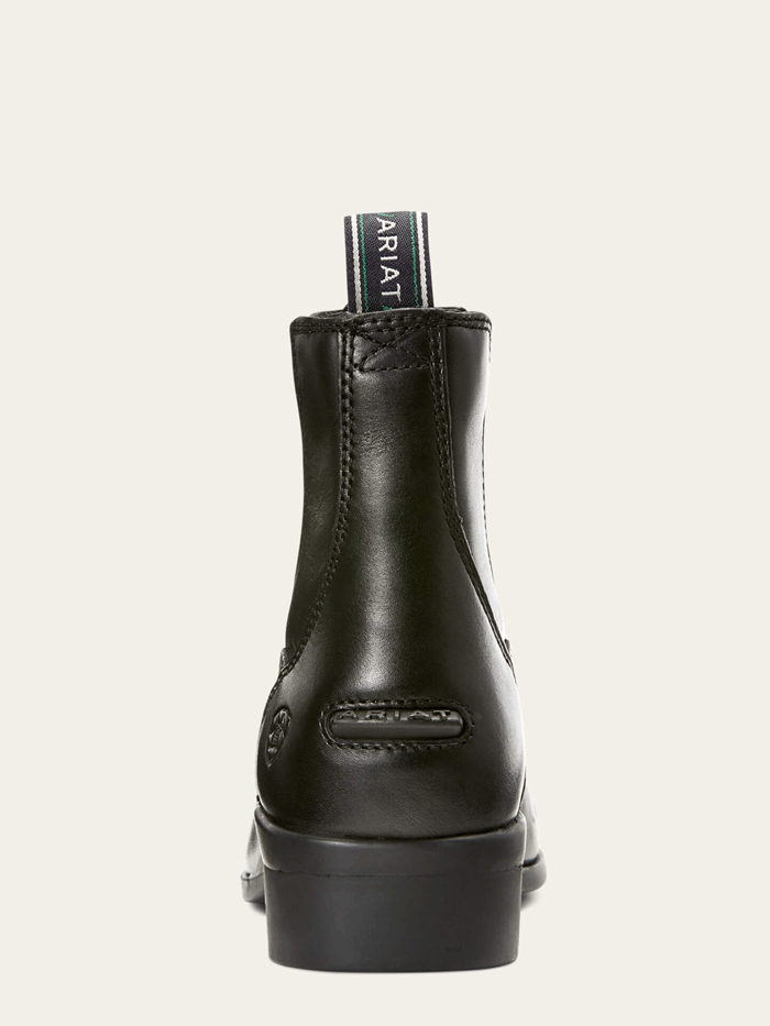 Ariat 10027242 Kids Devon IV Zip Paddock Boots Black front and side view. If you need any assistance with this item or the purchase of this item please call us at five six one seven four eight eight eight zero one Monday through Saturday 10:00a.m EST to 8:00 p.m EST