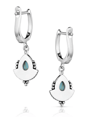 Montana Silversmiths ER5774 Womens Simple Flourish Turquoise Earrings Silver back. If you need any assistance with this item or the purchase of this item please call us at five six one seven four eight eight eight zero one Monday through Saturday 10:00a.m EST to 8:00 p.m EST