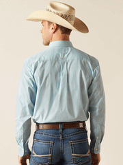 Ariat 10051507 Mens Wrinkle Free Ian Classic Shirt Porcelain Blue back view. If you need any assistance with this item or the purchase of this item please call us at five six one seven four eight eight eight zero one Monday through Saturday 10:00a.m EST to 8:00 p.m EST