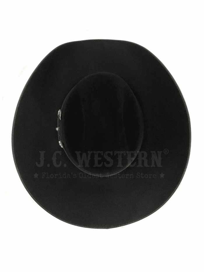 Serratelli LIBERTY414BV 8X Felt Western Hat Black Velvet front and side view. If you need any assistance with this item or the purchase of this item please call us at five six one seven four eight eight eight zero one Monday through Saturday 10:00a.m EST to 8:00 p.m EST