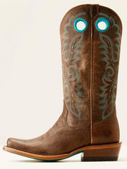 Ariat 10050889 Womens Futurity Boon Western Boot Pecan Brown outter side view. If you need any assistance with this item or the purchase of this item please call us at five six one seven four eight eight eight zero one Monday through Saturday 10:00a.m EST to 8:00 p.m EST