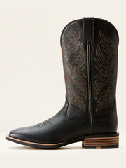 Ariat 10053631 Mens Ricochet Cowboy Boot Black Carbon side view. If you need any assistance with this item or the purchase of this item please call us at five six one seven four eight eight eight zero one Monday through Saturday 10:00a.m EST to 8:00 p.m EST

