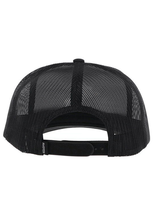 Hooey 4044T-BK WHIT Embroidered Rider Logo Hat Black back view. If you need any assistance with this item or the purchase of this item please call us at five six one seven four eight eight eight zero one Monday through Saturday 10:00a.m EST to 8:00 p.m EST