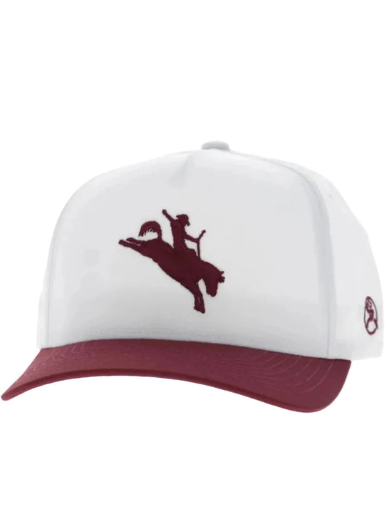Hooey 4047T-WHMA WHIT Trucker Hat White Maroon front view. If you need any assistance with this item or the purchase of this item please call us at five six one seven four eight eight eight zero one Monday through Saturday 10:00a.m EST to 8:00 p.m EST