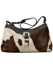 American West 4150285 Ladies Cowtown Zip Top Shoulder Bag Pony Hair On alternative front view. If you need any assistance with this item or the purchase of this item please call us at five six one seven four eight eight eight zero one Monday through Saturday 10:00a.m EST to 8:00 p.m EST