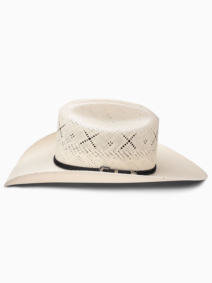 Resistol RSALMX-304281 20X George Strait Collection Straw Hat Natural side / front view. If you need any assistance with this item or the purchase of this item please call us at five six one seven four eight eight eight zero one Monday through Saturday 10:00a.m EST to 8:00 p.m EST