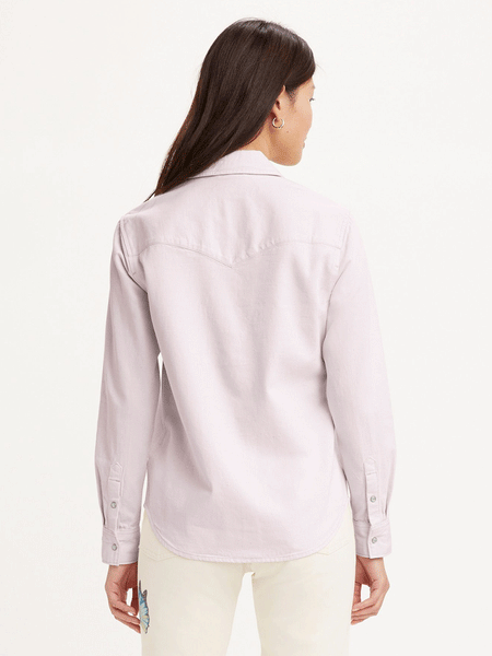 Levis 868320029 Womens Ultimate Western Shirt Mauve Chalk Od Pink back view. If you need any assistance with this item or the purchase of this item please call us at five six one seven four eight eight eight zero one Monday through Saturday 10:00a.m EST to 8:00 p.m EST
