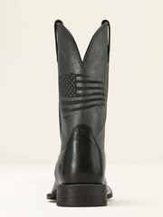 Ariat 10061191 Mens Circuit Patriot Western Boot Black Night back view. If you need any assistance with this item or the purchase of this item please call us at five six one seven four eight eight eight zero one Monday through Saturday 10:00a.m EST to 8:00 p.m EST

