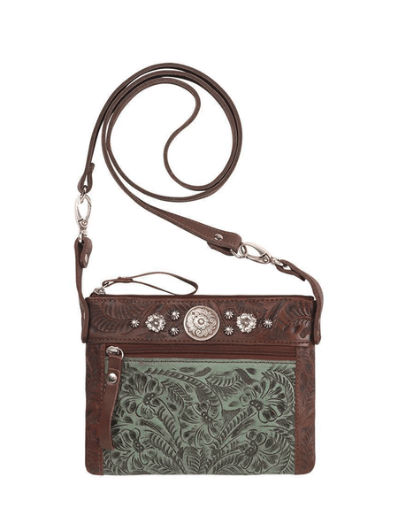 American West 9378884 Ladies Trail Rider Hip Crossbody Bag Light Turquoise front view. If you need any assistance with this item or the purchase of this item please call us at five six one seven four eight eight eight zero one Monday through Saturday 10:00a.m EST to 8:00 p.m EST
