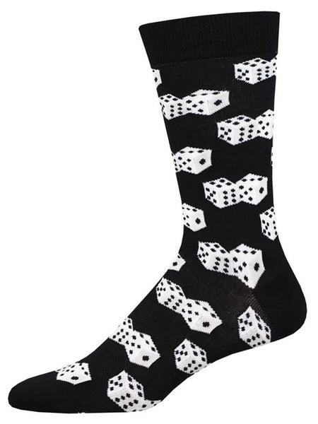Socksmith MBN2994-BLK Mens Lucky 7s Socks Black side view. If you need any assistance with this item or the purchase of this item please call us at five six one seven four eight eight eight zero one Monday through Saturday 10:00a.m EST to 8:00 p.m EST