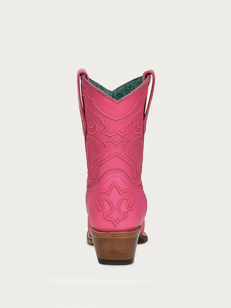 Corral Z5137 Ladies Embroidery Ankle Western Boot Fuchsia back view. If you need any assistance with this item or the purchase of this item please call us at five six one seven four eight eight eight zero one Monday through Saturday 10:00a.m EST to 8:00 p.m EST