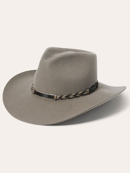 Stetson SBDFTR-163420 DRIFTER 4X Western Hat Stone side / front view. If you need any assistance with this item or the purchase of this item please call us at five six one seven four eight eight eight zero one Monday through Saturday 10:00a.m EST to 8:00 p.m EST