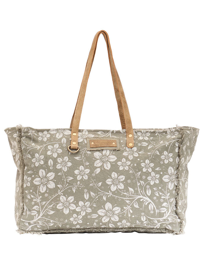 Myra Bag S-1473 Womens Chalky Weekender Bag Olive sside / front view. If you need any assistance with this item or the purchase of this item please call us at five six one seven four eight eight eight zero one Monday through Saturday 10:00a.m EST to 8:00 p.m EST