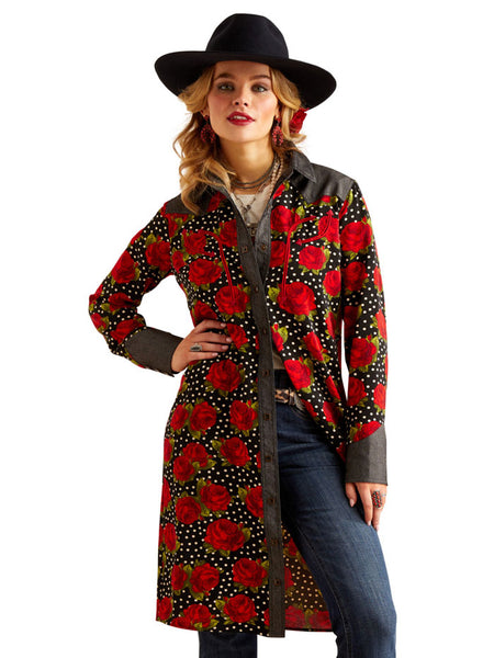 Ariat 10048672 Womens Rodeo Quincy Dress Punchy Polka Dot front view. If you need any assistance with this item or the purchase of this item please call us at five six one seven four eight eight eight zero one Monday through Saturday 10:00a.m EST to 8:00 p.m EST