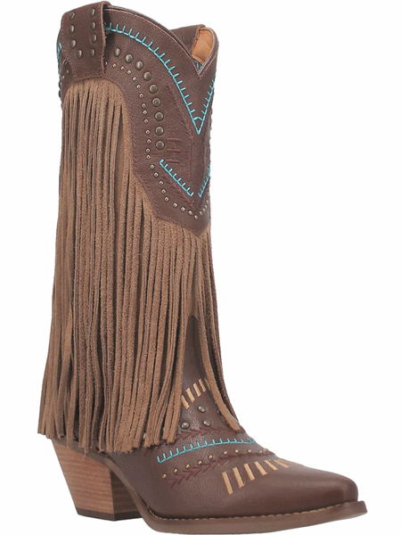 Dingo DI737 Womens Gypsy Leather Boot Brown front and side view. If you need any assistance with this item or the purchase of this item please call us at five six one seven four eight eight eight zero one Monday through Saturday 10:00a.m EST to 8:00 p.m EST