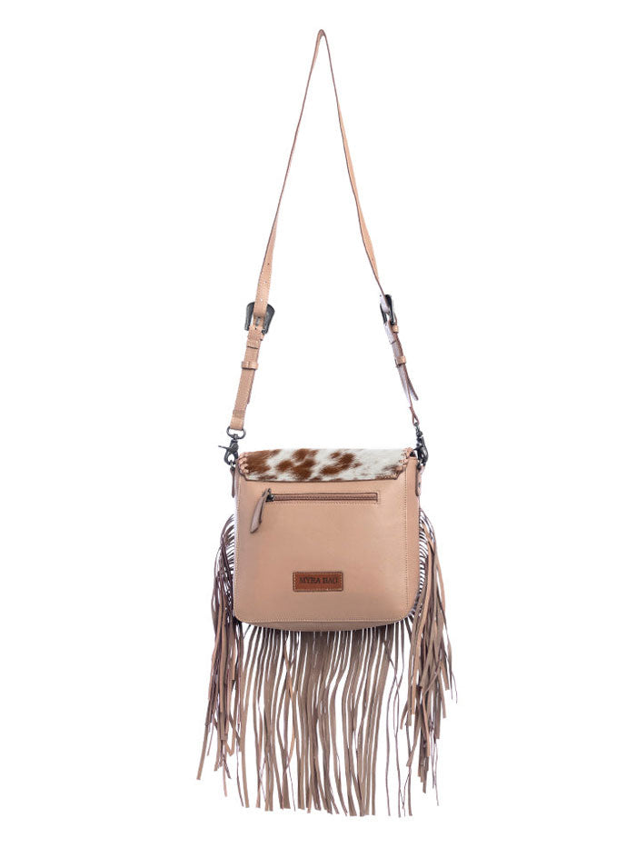 Myra Bag S-10735 Womens Corona Mia Leather & Hairon Bag Tan front view. If you need any assistance with this item or the purchase of this item please call us at five six one seven four eight eight eight zero one Monday through Saturday 10:00a.m EST to 8:00 p.m EST