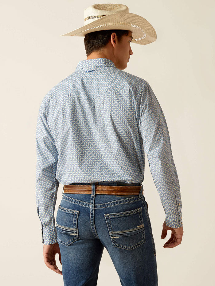 Ariat 10048501 Mens Parks Classic Fit Shirt Little Boy Blue front view. If you need any assistance with this item or the purchase of this item please call us at five six one seven four eight eight eight zero one Monday through Saturday 10:00a.m EST to 8:00 p.m EST