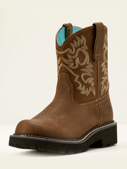 Ariat 10061281 Womens Fatbaby Western Boot Sassy Brown front and side view. If you need any assistance with this item or the purchase of this item please call us at five six one seven four eight eight eight zero one Monday through Saturday 10:00a.m EST to 8:00 p.m EST