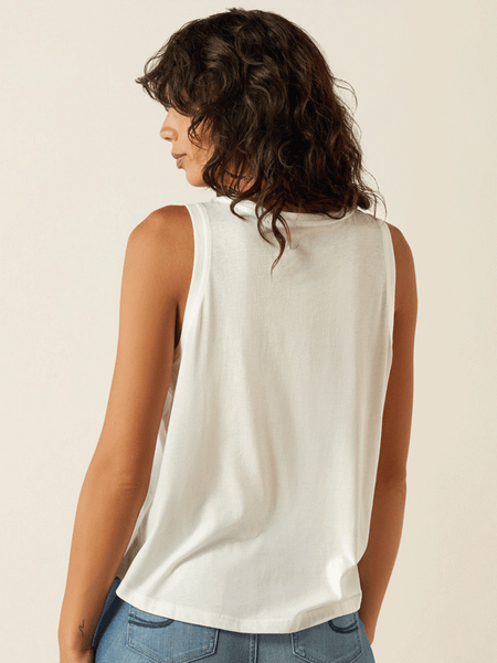 Ariat 10059030 Womens Give Em Hell Tank Coconut Milk back view. If you need any assistance with this item or the purchase of this item please call us at five six one seven four eight eight eight zero one Monday through Saturday 10:00a.m EST to 8:00 p.m EST
