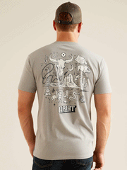 Ariat 10051456 Mens SW Elements T-Shirt Stone Heather back view. If you need any assistance with this item or the purchase of this item please call us at five six one seven four eight eight eight zero one Monday through Saturday 10:00a.m EST to 8:00 p.m EST