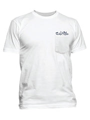 Salt Life SLM11143 Mens Striper Glory Short Sleeve Pocket Tee White front view. If you need any assistance with this item or the purchase of this item please call us at five six one seven four eight eight eight zero one Monday through Saturday 10:00a.m EST to 8:00 p.m EST