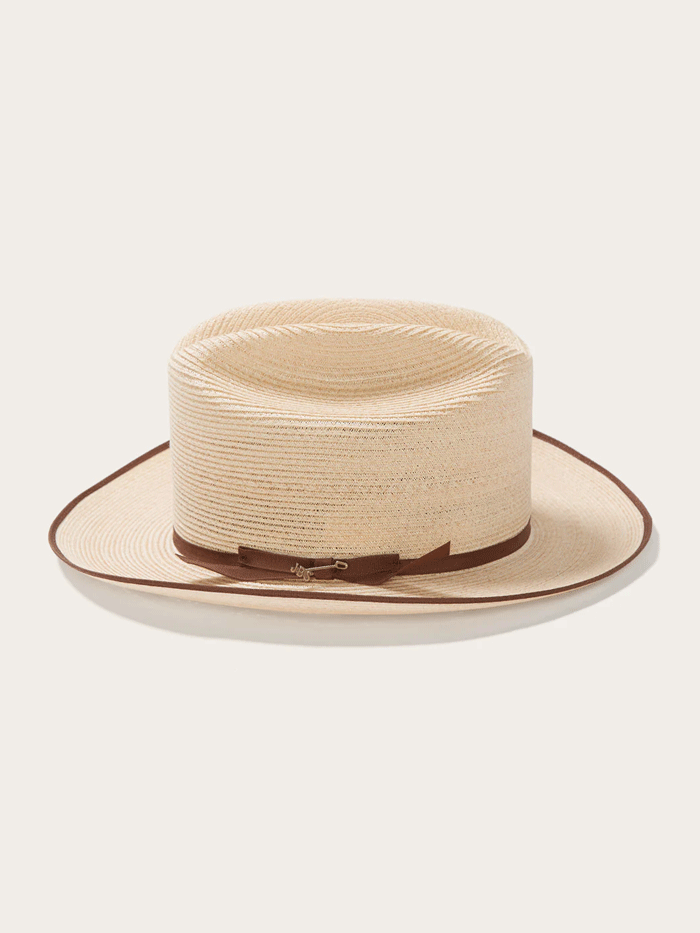 Stetson TSOPRH-052681 Open Road Hemp Straw Hat Natural front and side view. If you need any assistance with this item or the purchase of this item please call us at five six one seven four eight eight eight zero one Monday through Saturday 10:00a.m EST to 8:00 p.m EST