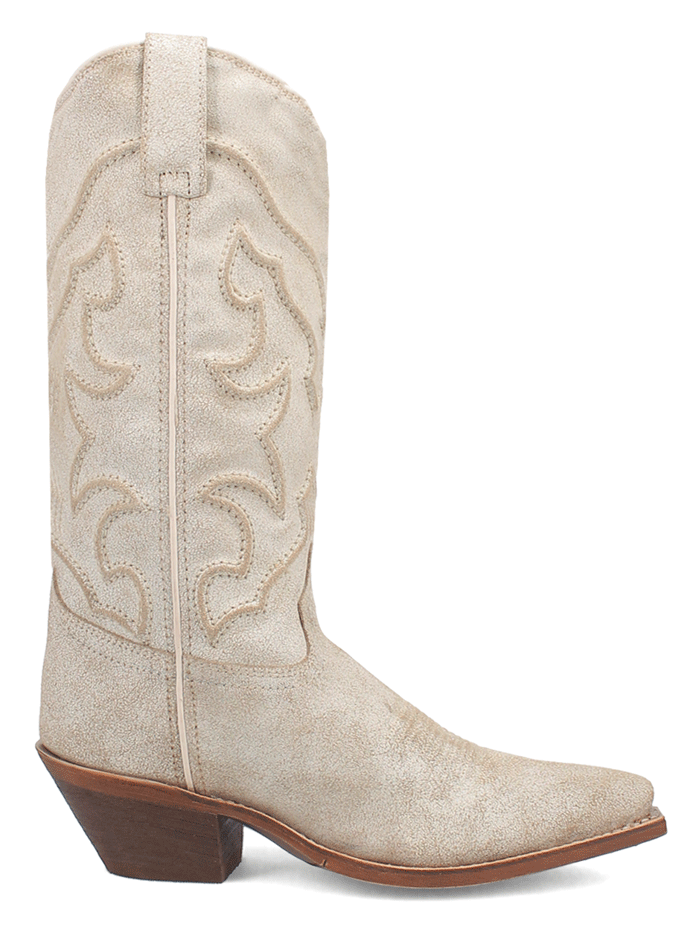 Laredo 52186 Womens REVA Leather Boot Bone Ivory front and side view. If you need any assistance with this item or the purchase of this item please call us at five six one seven four eight eight eight zero one Monday through Saturday 10:00a.m EST to 8:00 p.m EST

