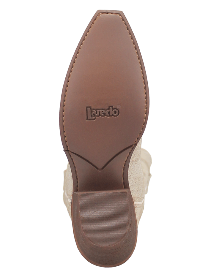 Laredo 52186 Womens REVA Leather Boot Bone Ivory front and side view. If you need any assistance with this item or the purchase of this item please call us at five six one seven four eight eight eight zero one Monday through Saturday 10:00a.m EST to 8:00 p.m EST

