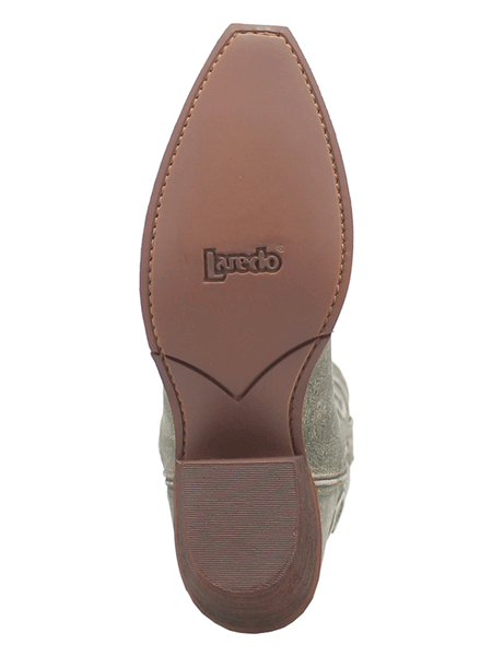 Laredo 52199 Womens REVA Leather Boot Green sole view. If you need any assistance with this item or the purchase of this item please call us at five six one seven four eight eight eight zero one Monday through Saturday 10:00a.m EST to 8:00 p.m EST

