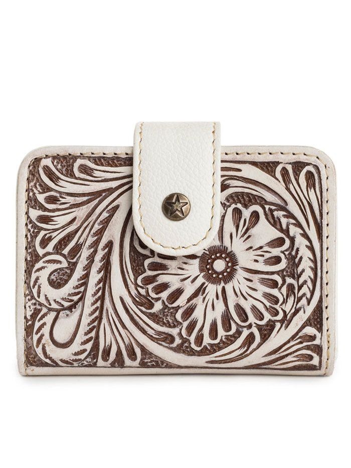 Myra Bag S-10734 Womens Winslow Creek Mini Wallet White side front view. If you need any assistance with this item or the purchase of this item please call us at five six one seven four eight eight eight zero one Monday through Saturday 10:00a.m EST to 8:00 p.m EST