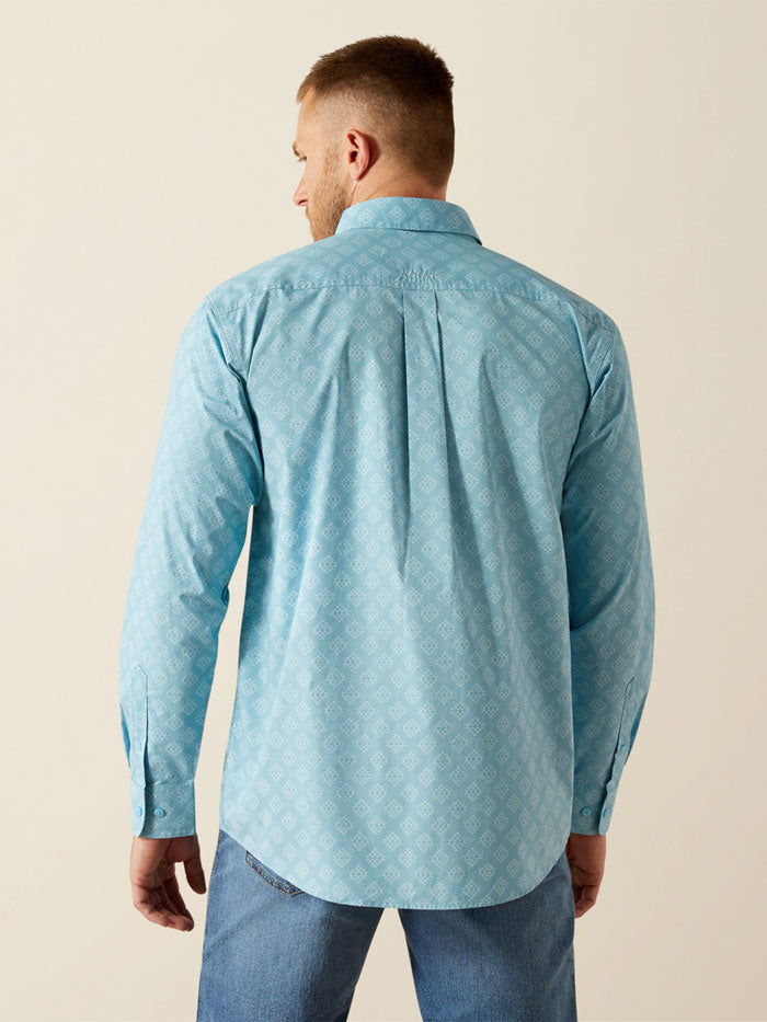 Ariat 10054645 Mens Garmon Classic Fit Shirt Turquoise front view. If you need any assistance with this item or the purchase of this item please call us at five six one seven four eight eight eight zero one Monday through Saturday 10:00a.m EST to 8:00 p.m EST