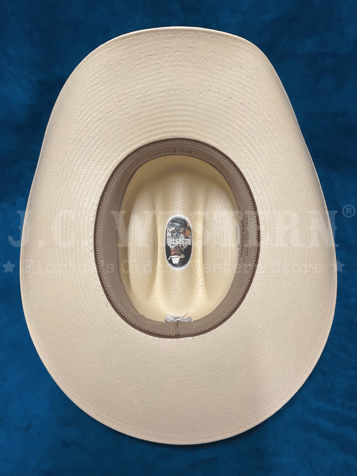 Resistol RSPNCKN304281 PINEY CREEK George Strait Collection Straw Hat Natural side and front view. If you need any assistance with this item or the purchase of this item please call us at five six one seven four eight eight eight zero one Monday through Saturday 10:00a.m EST to 8:00 p.m EST