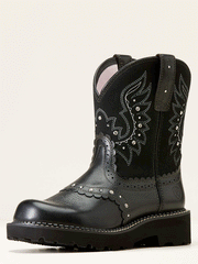 Ariat 10047011 Womens Fatbaby Gembaby Western Boot Madison Avenue Metallic Onyx front and side view. If you need any assistance with this item or the purchase of this item please call us at five six one seven four eight eight eight zero one Monday through Saturday 10:00a.m EST to 8:00 p.m EST