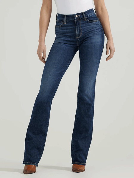 Wrangler 112359277 Womens Bespoke High Rise Bootcut Jean Lacey front. If you need any assistance with this item or the purchase of this item please call us at five six one seven four eight eight eight zero one Monday through Saturday 10:00a.m EST to 8:00 p.m EST

