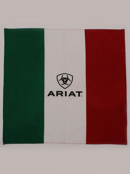 Ariat A1109497 Mexico Flag Logo Bandana Multi Colored front view. If you need any assistance with this item or the purchase of this item please call us at five six one seven four eight eight eight zero one Monday through Saturday 10:00a.m EST to 8:00 p.m EST