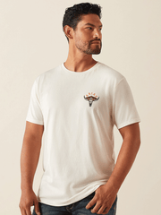 Ariat 10054829 Mens Mexicali T-Shirt Antique White front view. If you need any assistance with this item or the purchase of this item please call us at five six one seven four eight eight eight zero one Monday through Saturday 10:00a.m EST to 8:00 p.m EST