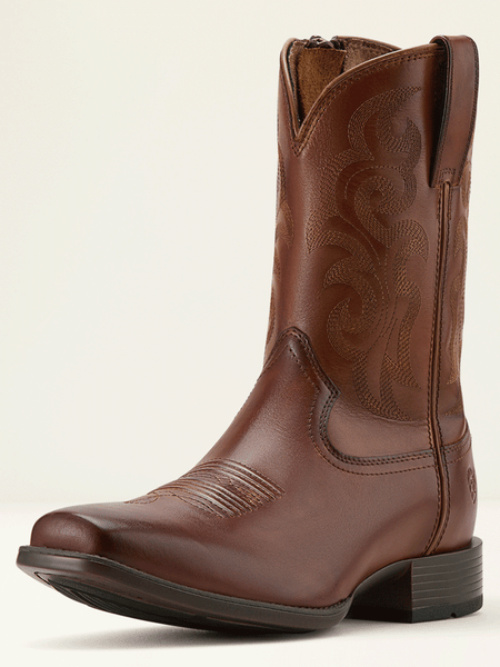 Ariat 10061149 Mens Bodie Western Boot Bitter Brown front and side view. If you need any assistance with this item or the purchase of this item please call us at five six one seven four eight eight eight zero one Monday through Saturday 10:00a.m EST to 8:00 p.m EST