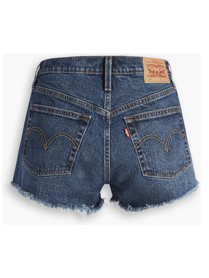 Levi's 563270319 Womens 501 Original Shorts Personal Pair front view on model. If you need any assistance with this item or the purchase of this item please call us at five six one seven four eight eight eight zero one Monday through Saturday 10:00a.m EST to 8:00 p.m EST