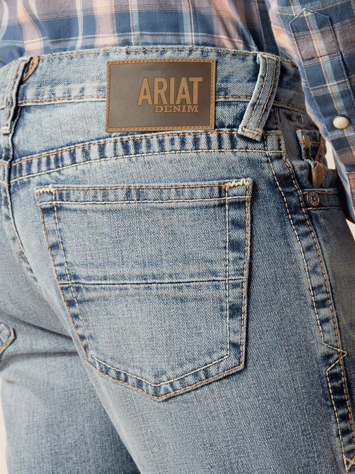 Ariat 10048251 Mens M8 Modern Stretch Grizzly Slim Jean Baltimore front view. If you need any assistance with this item or the purchase of this item please call us at five six one seven four eight eight eight zero one Monday through Saturday 10:00a.m EST to 8:00 p.m EST