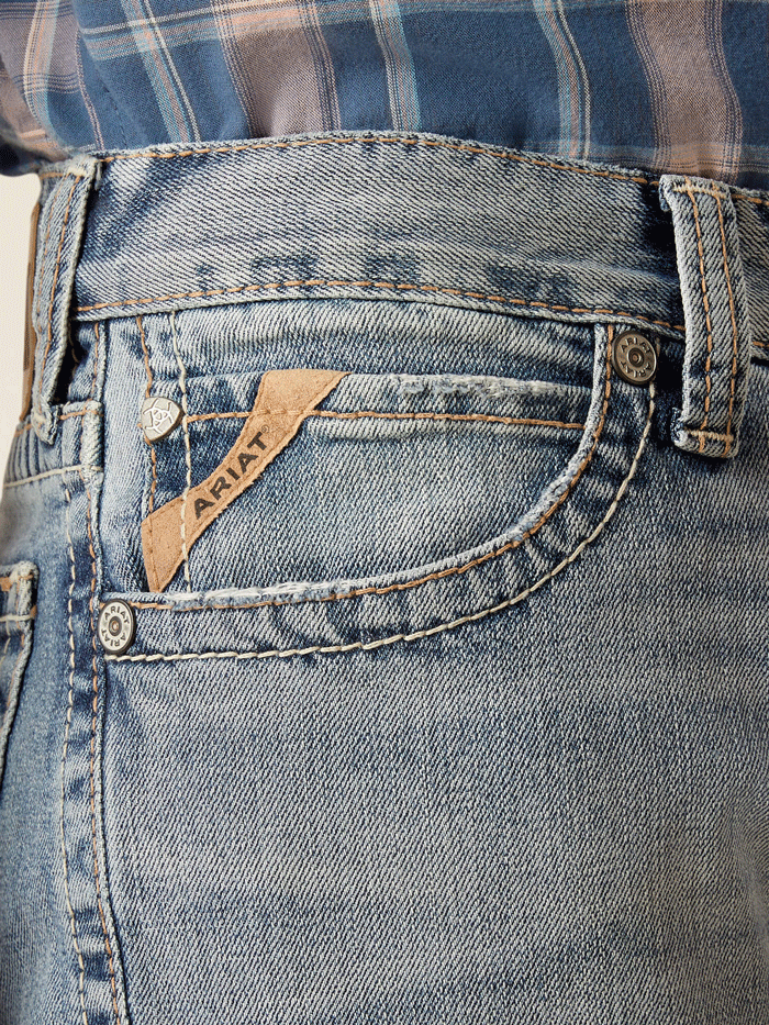 Ariat 10048251 Mens M8 Modern Stretch Grizzly Slim Jean Baltimore front view. If you need any assistance with this item or the purchase of this item please call us at five six one seven four eight eight eight zero one Monday through Saturday 10:00a.m EST to 8:00 p.m EST