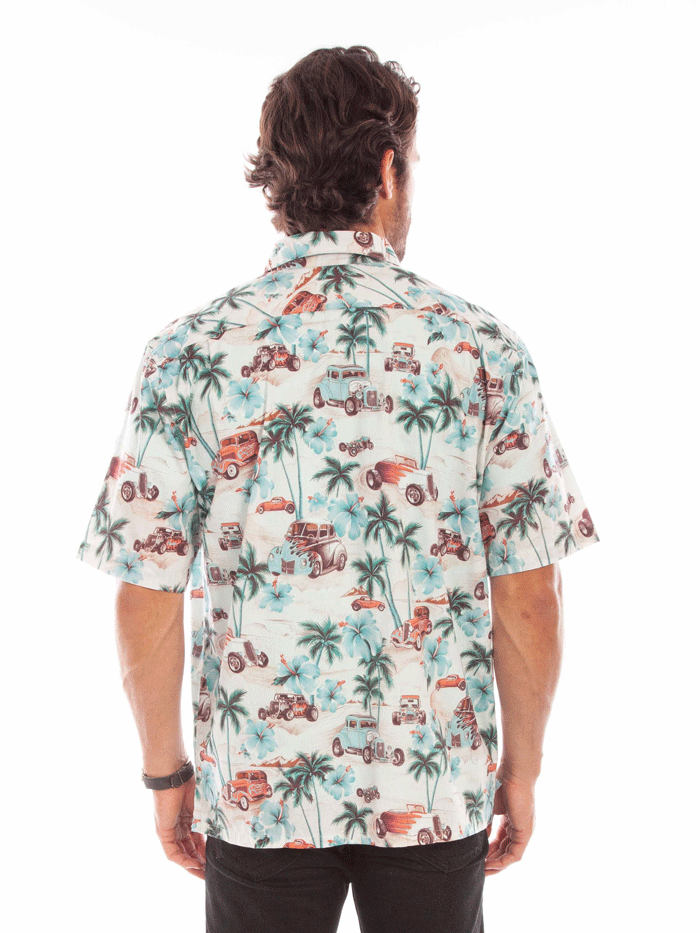 Scully 5352-SAN Mens Hawaiian Hot Rod Shirt Sand front view. If you need any assistance with this item or the purchase of this item please call us at five six one seven four eight eight eight zero one Monday through Saturday 10:00a.m EST to 8:00 p.m EST