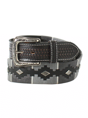 Nocona N210006701 Mens Diamond Conchos Tapered Western Belt Black front view. If you need any assistance with this item or the purchase of this item please call us at five six one seven four eight eight eight zero one Monday through Saturday 10:00a.m EST to 8:00 p.m EST