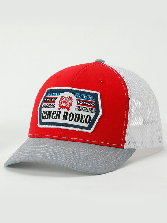 Cinch MCC0800002 Mens Multicolored Richardson 112 Rodeo Trucker Cap Red / Gray side / front view. If you need any assistance with this item or the purchase of this item please call us at five six one seven four eight eight eight zero one Monday through Saturday 10:00a.m EST to 8:00 p.m EST
