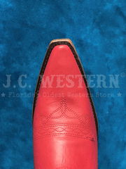 Corral Z5112 Ladies Embroidery Ankle Western Boot Red toe view from above. If you need any assistance with this item or the purchase of this item please call us at five six one seven four eight eight eight zero one Monday through Saturday 10:00a.m EST to 8:00 p.m EST