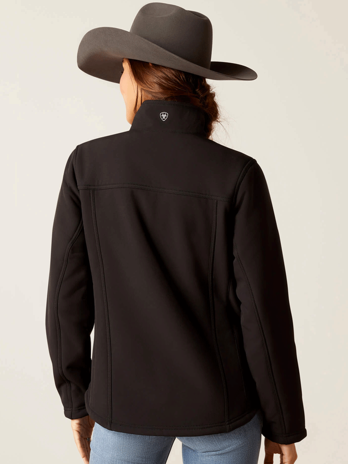 Ariat 10046445 Womens Berber Back Softshell Jacket Black front view. If you need any assistance with this item or the purchase of this item please call us at five six one seven four eight eight eight zero one Monday through Saturday 10:00a.m EST to 8:00 p.m EST