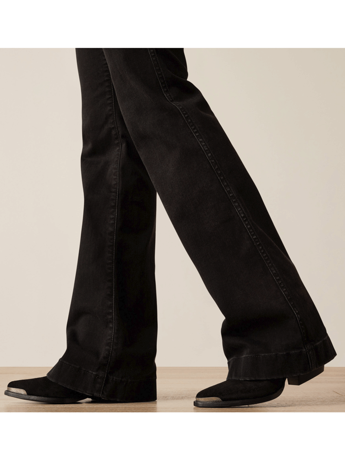 Ariat 10054301 Womens High Rise Dixie Slim Trouser Jeans Valencia Black front view. If you need any assistance with this item or the purchase of this item please call us at five six one seven four eight eight eight zero one Monday through Saturday 10:00a.m EST to 8:00 p.m EST